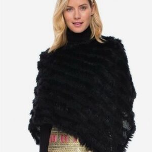 J. McLaughlin Cortina Real Rabbit Fur Poncho